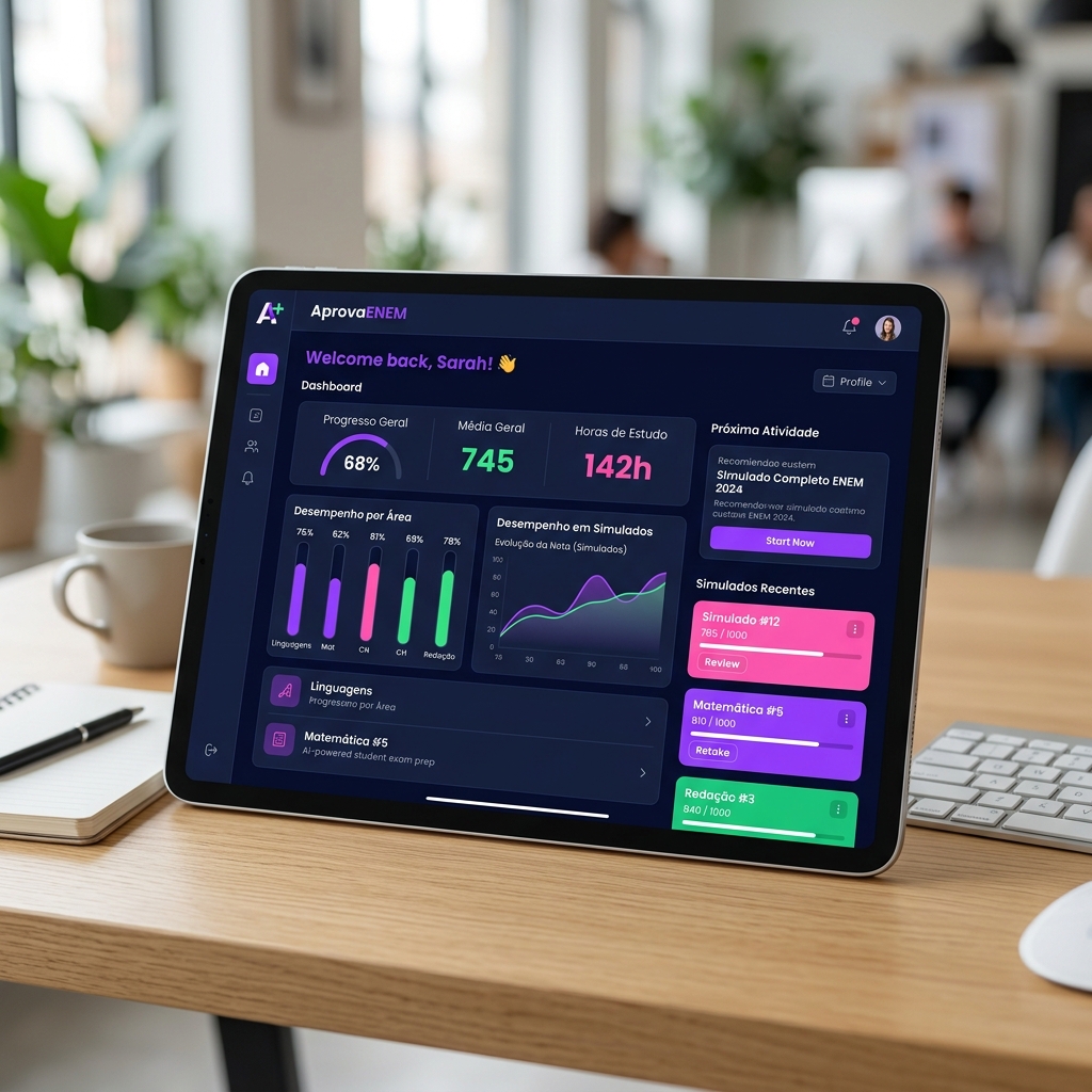PlataformaENEM Mockup Dashboard